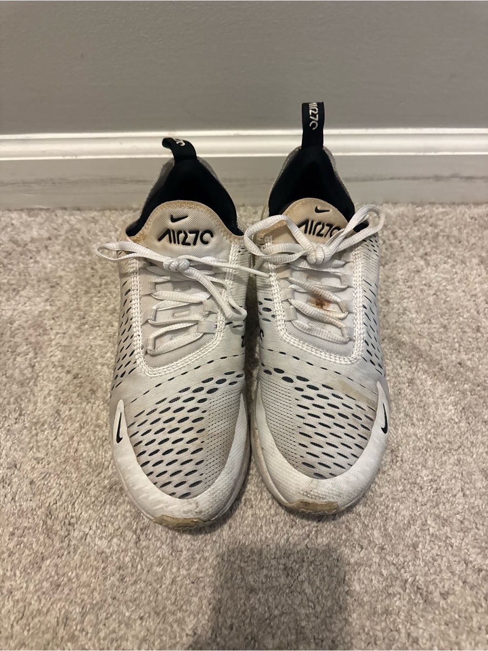 Nike Women’s Air270 White Black Athletic Shoes